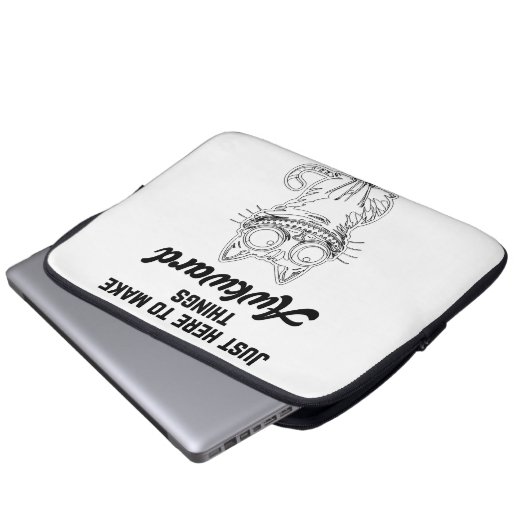 Funny Cat - Nur hier, um die Dinge zum Guten zu ma Laptopschutzhülle (Vorne Knopf)