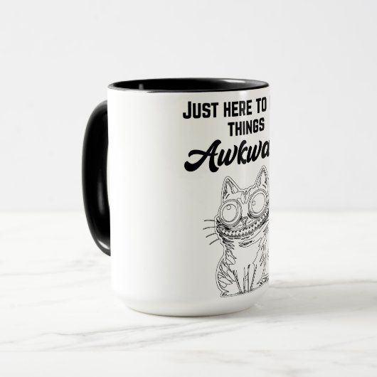 Funny Cat - Nur hier, um die Dinge zum Guten zu ma Tasse (Vorderseite Links)