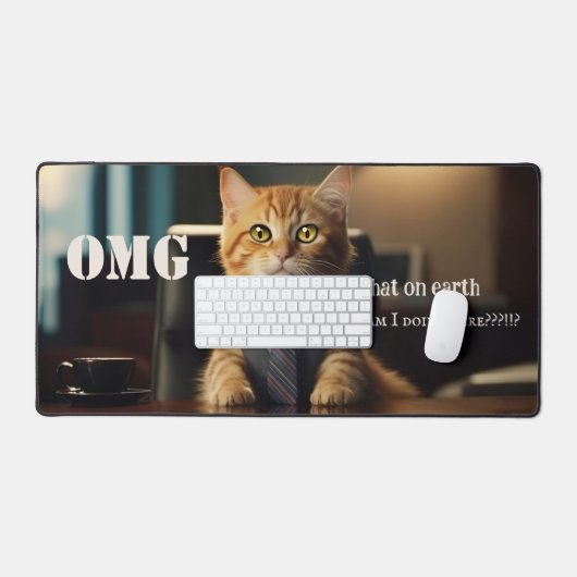 Funny Cat Office Schreibtischunterlage (Tastatur & Maus)