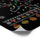 Funny Cat Oh Snap Ugly Christmas Sweater Pajamas X Poster (Ecke)