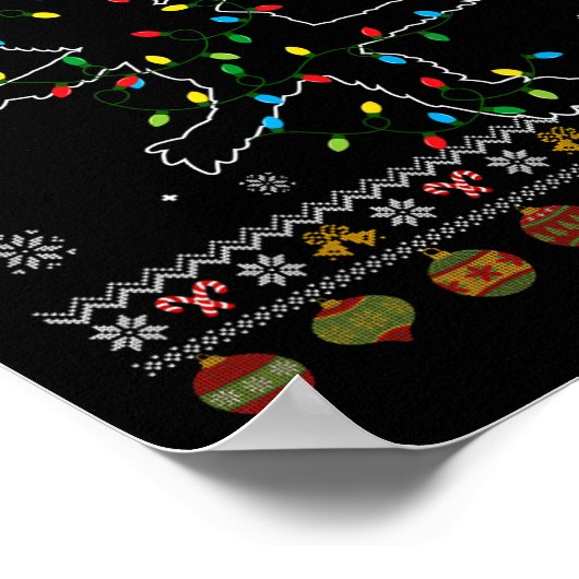 Funny Cat Oh Snap Ugly Christmas Sweater Pajamas X Poster (Ecke)