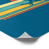 Funny Cat On Skateboard Retro Skateboarder Poster (Ecke)