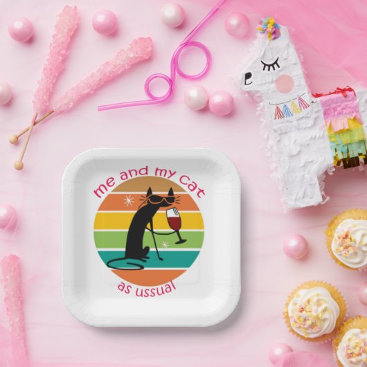 Funny Cat Pappteller (Party)