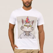 Funny Cat Party Hat T - Shirt - Snarky (Vorderseite)