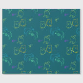 Funny Cat Pattern Gift Wrapping Papper Geschenkpapier (Flach)