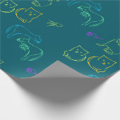 Funny Cat Pattern Gift Wrapping Papper Geschenkpapier (Ecke)