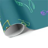 Funny Cat Pattern Gift Wrapping Papper Geschenkpapier (Rolleneckpunkt)