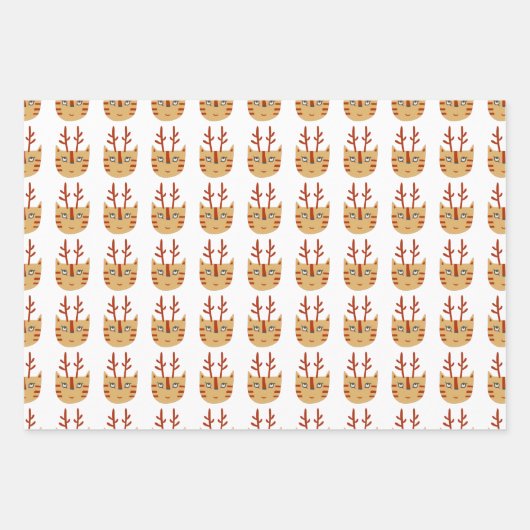 Funny Cat Pattern Weihnachten Geschenkpapier Set (Vorderseite 2)