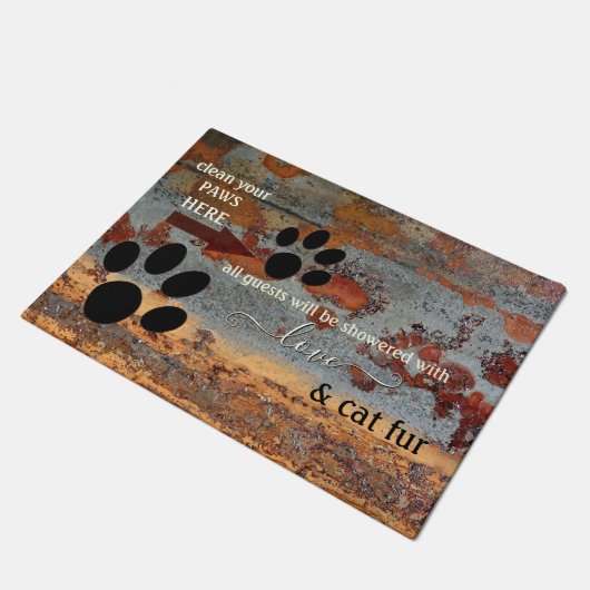 Funny Cat Paws Doormat Fußmatte (Schrägansicht)