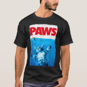 Funny Cat PAWS Parody Design T-Shirt (Vorderseite)