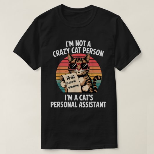 Funny Cat Personal Assistant Retro Tee (Design vorne)