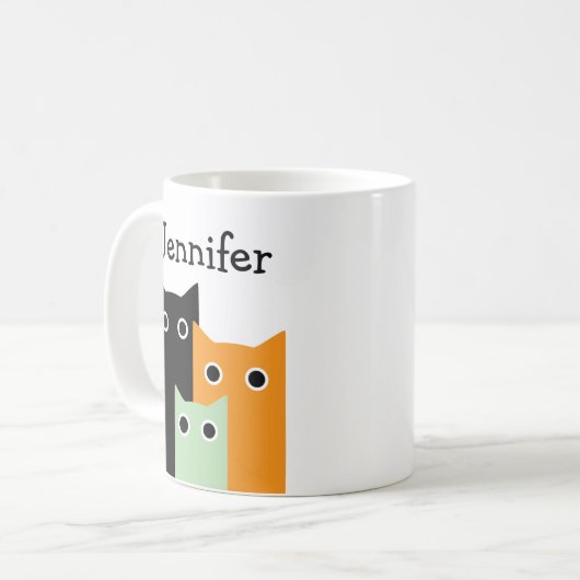 Funny Cat, Personalisiert Kaffeetasse (Vorderseite Links)