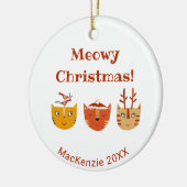 Funny Cat Personalisiert Weihnachten Keramik Ornament (Links)