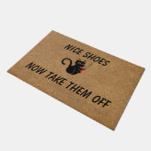 Funny cat personalizable Vordertür Fußmatte (Schrägansicht)