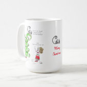 Funny Cat Pet Cartoon Jochwein Weihnachtsbaum spie Kaffeetasse (Vorderseite Links)