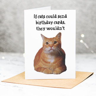 Funny Cat Pet Geburtstags Grußkarte Dankeskarte