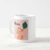 Funny Cat Pflanze Leaf Cartoon Kaffeetasse (Vorderseite Links)