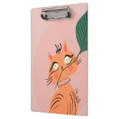 Funny Cat Pflanze Leaf Cartoon Klemmbrett (Links)