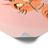 Funny Cat Pflanze Leaf Cartoon Poster (Ecke)