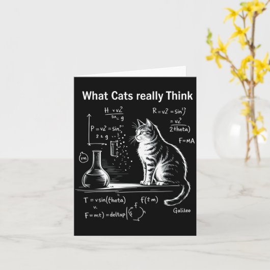 Funny Cat Physics Humor Design What Cats Really Th Karte (Gelbe Blume)