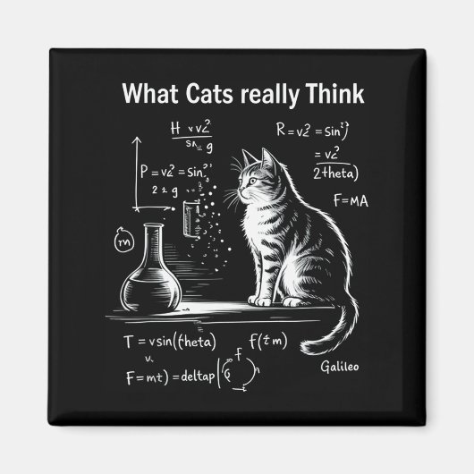 Funny Cat Physics Humor Design What Cats Really Th Magnet (Vorne)