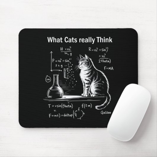 Funny Cat Physics Humor Design What Cats Really Th Mousepad (Mit Mouse)