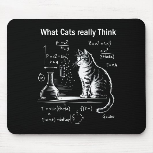 Funny Cat Physics Humor Design What Cats Really Th Mousepad (Vorne)