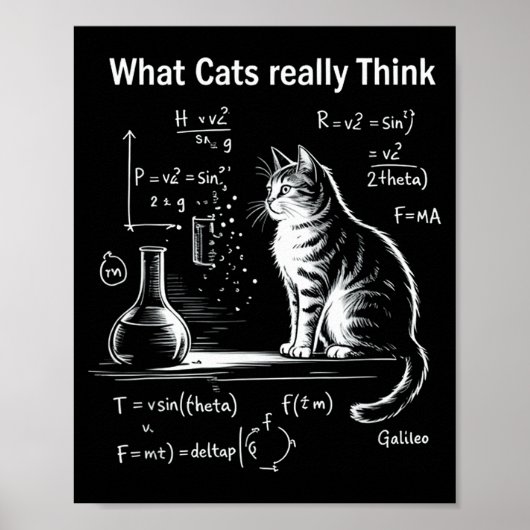 Funny Cat Physics Humor Design What Cats Really Th Poster (Vorne)