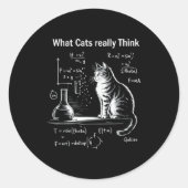 Funny Cat Physics Humor Design What Cats Really Th Runder Aufkleber (Vorderseite)