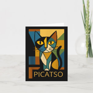 Funny Cat Picatso - Cubism Art Style - Vintages De Karte