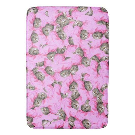 Funny Cat Pink Badematte (Vorderseite Vertikal)
