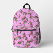 Funny Cat Pink Bedruckter Rucksack (Vorderseite)