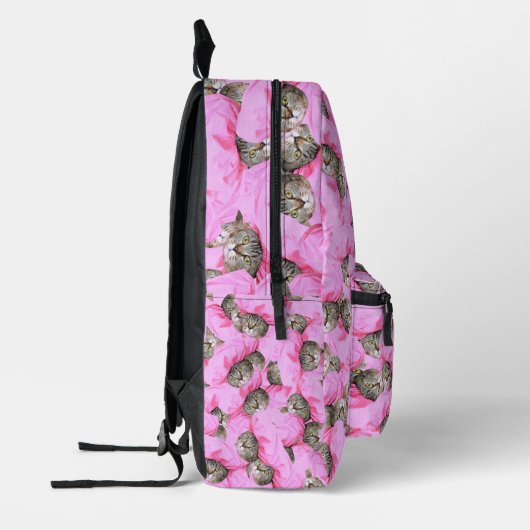 Funny Cat Pink Bedruckter Rucksack (Links)