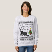 Funny Cat Pixel Knit Ugly Christmas Sweatshirt (Vorne ganz)