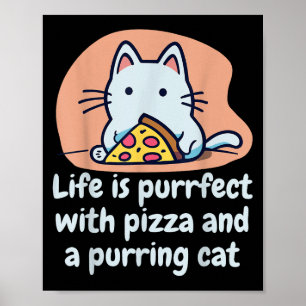 Funny Cat Pizza Lover Kitten Niedlich Cat Unglaubl Poster