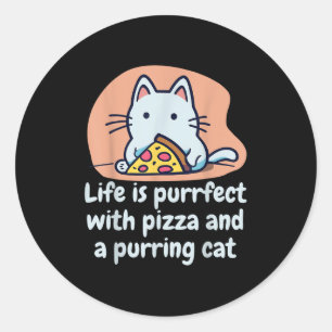 Funny Cat Pizza Lover Kitten Niedlich Cat Unglaubl Runder Aufkleber