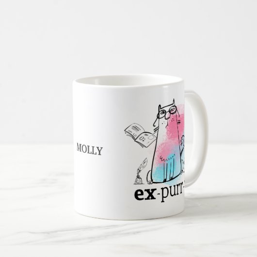 Funny Cat Play auf Worte expurrter Name Kaffeetasse (VorderseiteRechts)