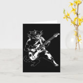 Funny Cat Playing B Guitar Rock Music Lover Musici Karte (Gelbe Blume)