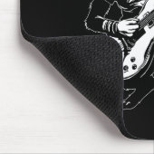 Funny Cat Playing B Guitar Rock Music Lover Musici Mousepad (Ecke)