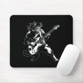 Funny Cat Playing B Guitar Rock Music Lover Musici Mousepad (Mit Mouse)
