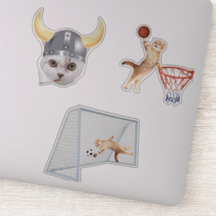 Funny Cat Playing Basketball Aufkleber