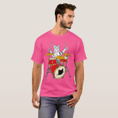 Funny Cat Playing Drum Kit T-Shirt (Vorne ganz)