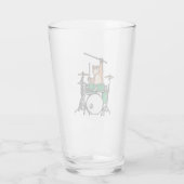Funny Cat Playing Drums, Cat Drummer, Drummer Gift Glas (Rückseite)