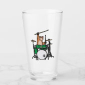 Funny Cat Playing Drums, Cat Drummer, Drummer Gift Glas (Vorderseite)