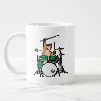 Funny Cat Playing Drums, Cat Drummer, Drummer Gift Jumbo-Tasse