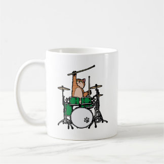 Funny Cat Playing Drums, Cat Drummer, Drummer Gift Kaffeetasse