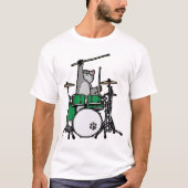 Funny Cat Playing Drums, Cat Drummer, Drummer Gift T-Shirt (Vorderseite)