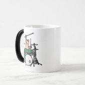 Funny Cat Playing Drums, Cat Drummer, Drummer Gift Verwandlungstasse (Vorderseite Links)