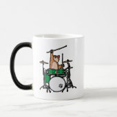 Funny Cat Playing Drums, Cat Drummer, Drummer Gift Verwandlungstasse (Links)