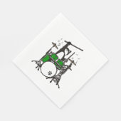 Funny Cat Playing Drums Serviette (Ecke)